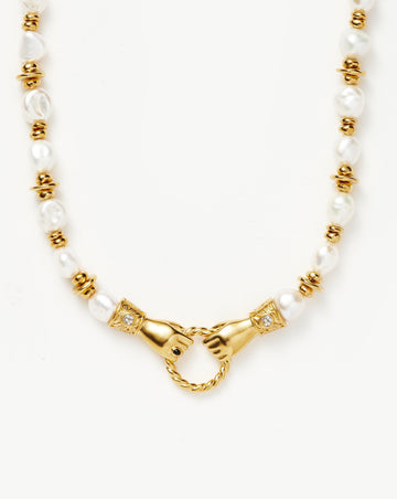 Harris Reed In Good Hands Chunky Beaded Gemstone Necklace | 18k Gold Plated/Pearl Necklaces Missoma 