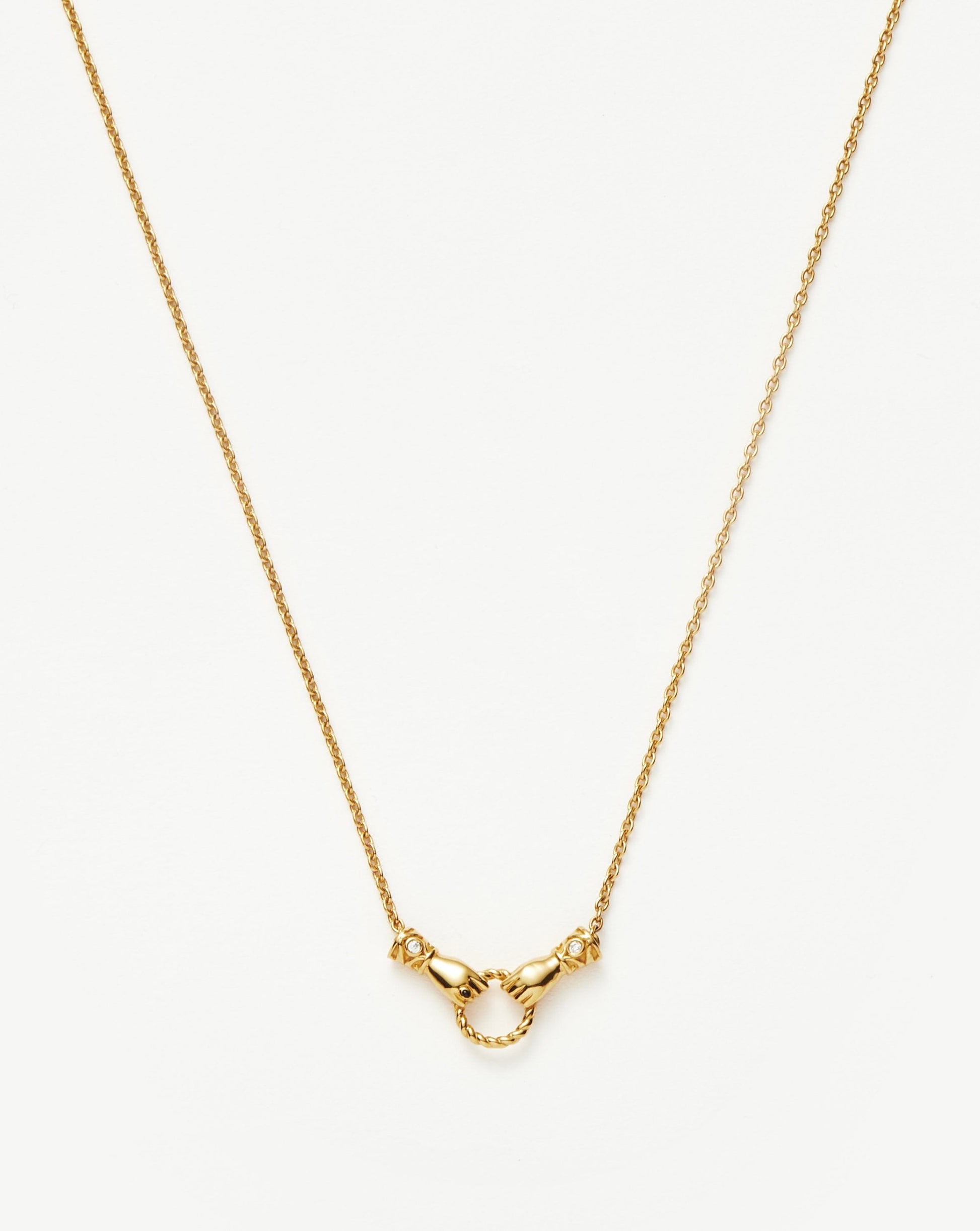Harris Reed In Good Hands Mini Pendant Slider Necklace | 18ct Gold Plated/Cubic Zirconia & Black Onyx Necklaces Missoma 