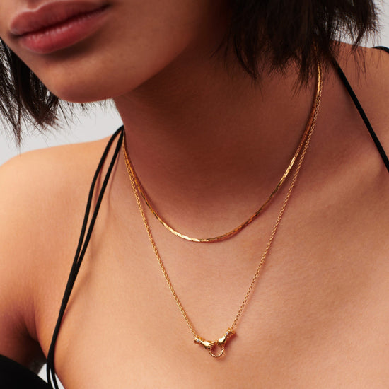 Harris Reed In Good Hands Mini Pendant Slider Necklace | 18ct Gold Plated/Cubic Zirconia & Black Onyx Necklaces Missoma 