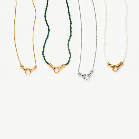 Harris Reed In Good Hands Mini Pendant Slider Necklace | 18ct Gold Plated/Cubic Zirconia & Black Onyx Necklaces Missoma 