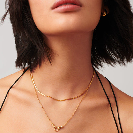 Harris Reed In Good Hands Mini Pendant Slider Necklace | 18ct Gold Plated/Cubic Zirconia & Black Onyx Necklaces Missoma 