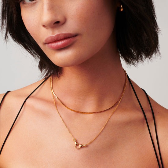 Harris Reed In Good Hands Mini Pendant Slider Necklace | 18ct Gold Plated/Cubic Zirconia & Black Onyx Necklaces Missoma 