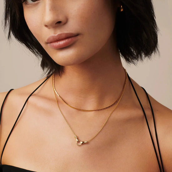 Harris Reed In Good Hands Mini Pendant Slider Necklace | 18k Gold Plated/Cubic Zirconia & Black Onyx Necklaces Missoma 