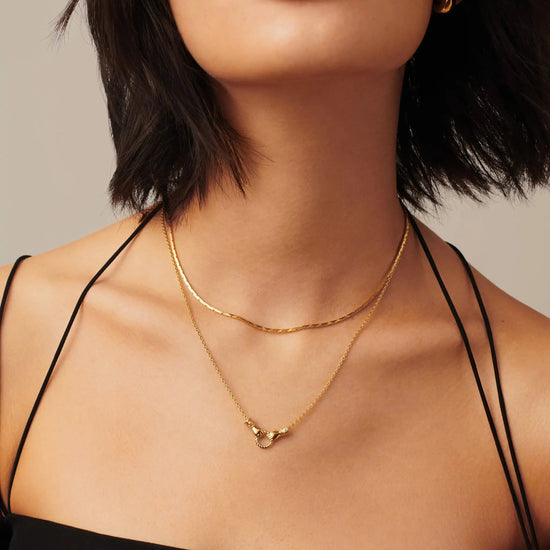 Harris Reed In Good Hands Mini Pendant Slider Necklace | 18k Gold Plated/Cubic Zirconia & Black Onyx Necklaces Missoma 