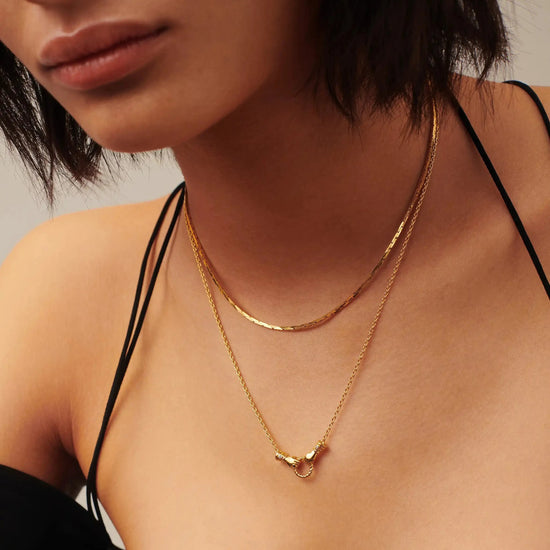 Harris Reed In Good Hands Mini Pendant Slider Necklace | 18k Gold Plated/Cubic Zirconia & Black Onyx Necklaces Missoma 