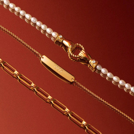 Harris Reed In Good Hands Pearl Bracelet | 18k Gold Plated/Pearl & Black Onyx Bracelets Missoma 