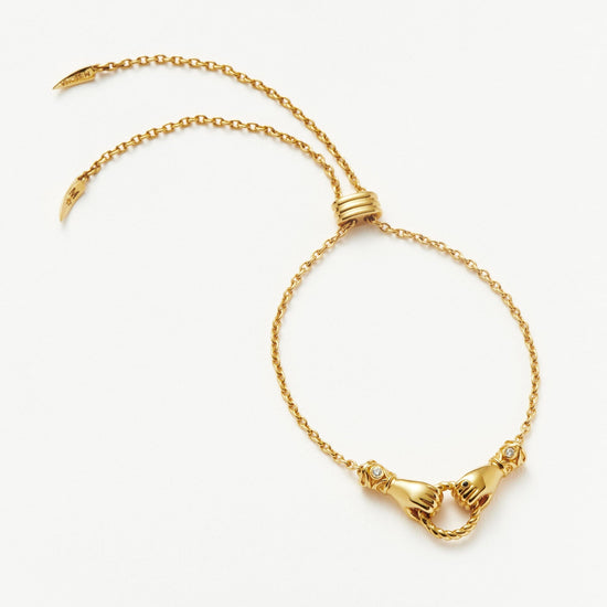 Harris Reed In Good Hands Slider Bracelet | 18ct Gold Plated/Cubic Zirconia & Black Onyx Bracelets Missoma 