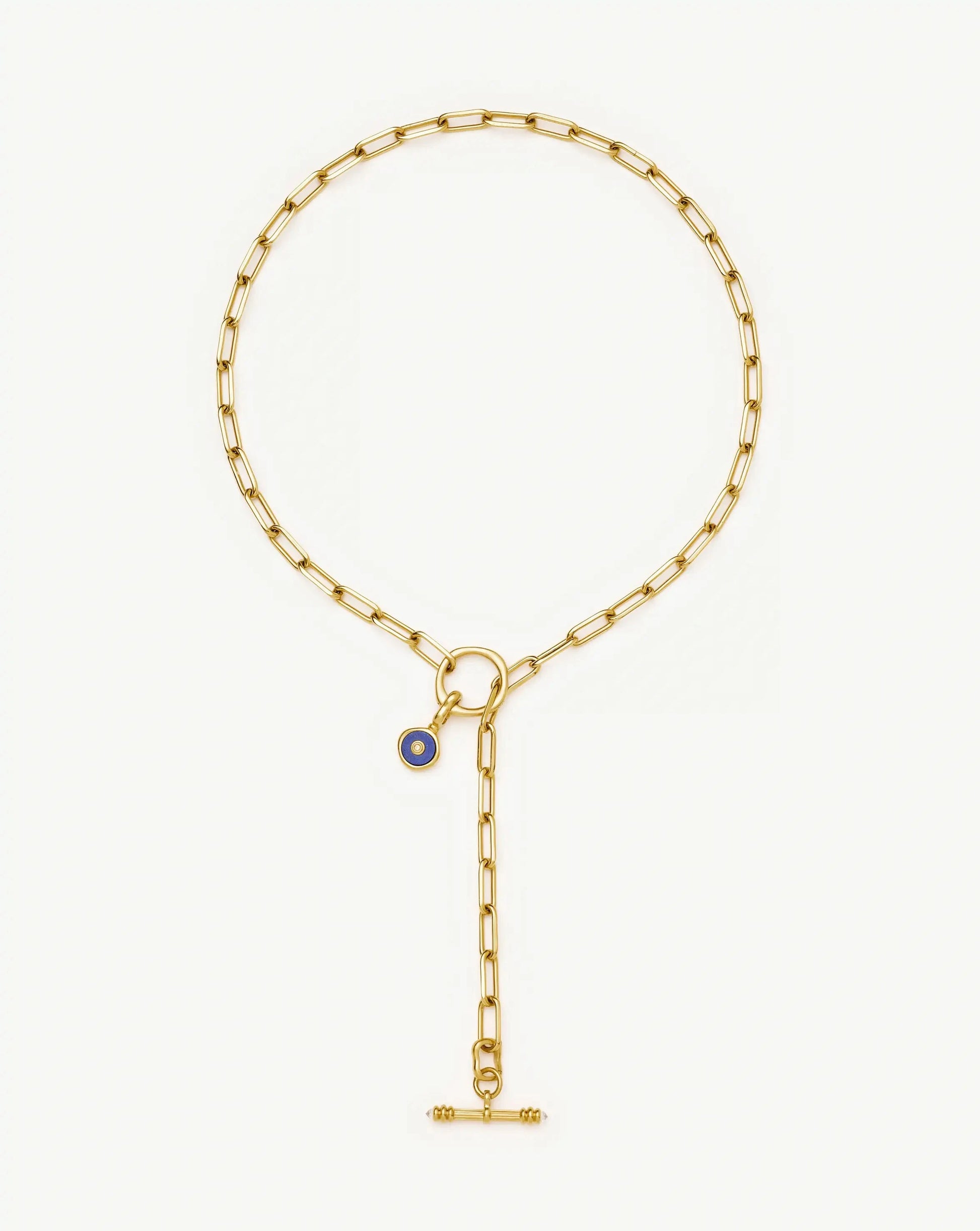 Harris Reed Keepsake T-Bar Charm Necklace | 18k Gold Plated/Lapis Lazuli, Cubic Zirconia Necklaces Missoma 
