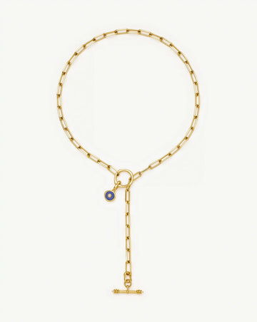 Harris Reed Keepsake T-Bar Charm Necklace | 18k Gold Plated/Lapis Lazuli, Cubic Zirconia Necklaces Missoma 