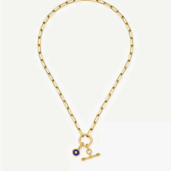 Harris Reed Keepsake T-Bar Charm Necklace | 18k Gold Plated/Lapis Lazuli, Cubic Zirconia Necklaces Missoma 