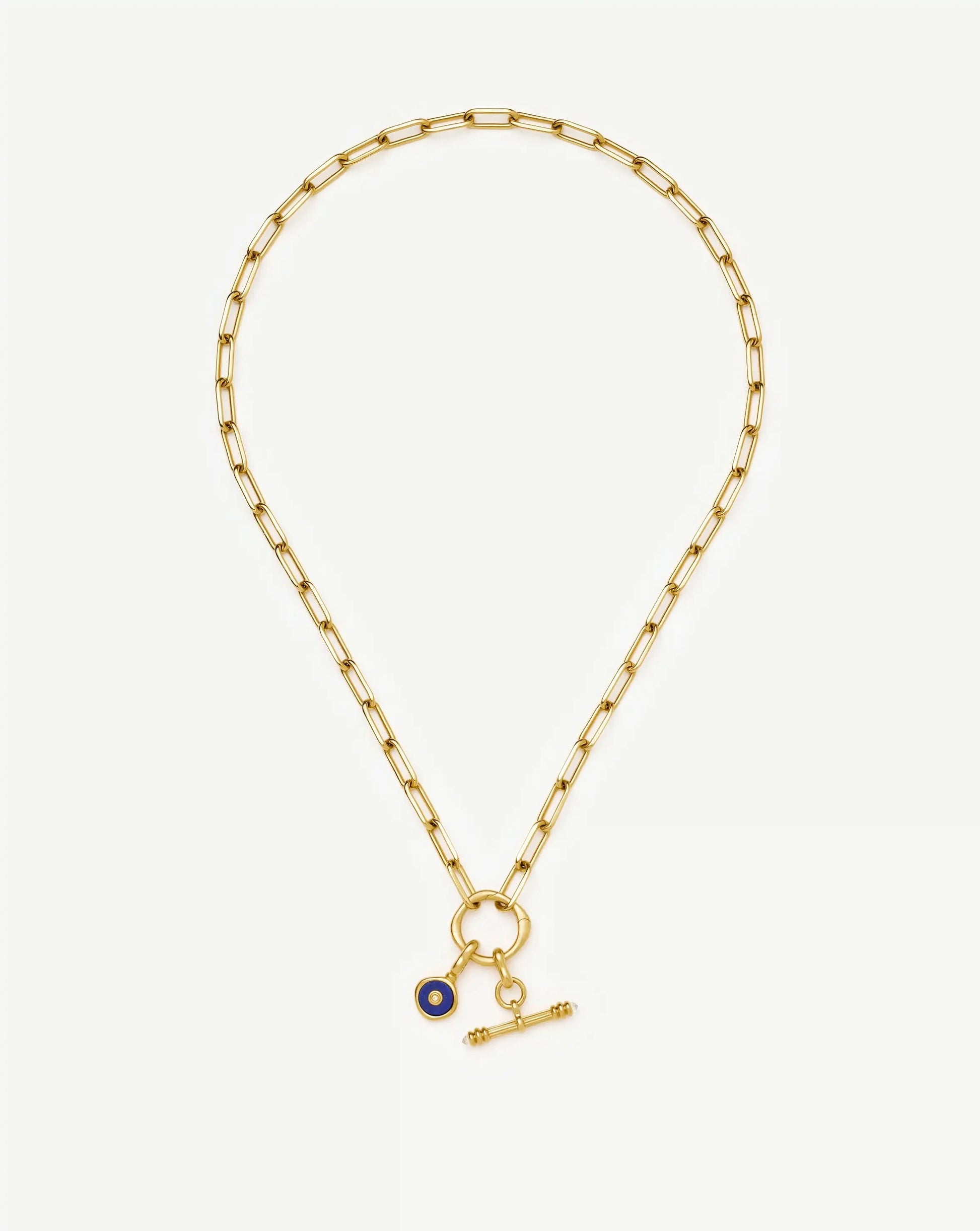 Harris Reed Keepsake T-Bar Charm Necklace | 18k Gold Plated/Lapis Lazuli, Cubic Zirconia Necklaces Missoma 