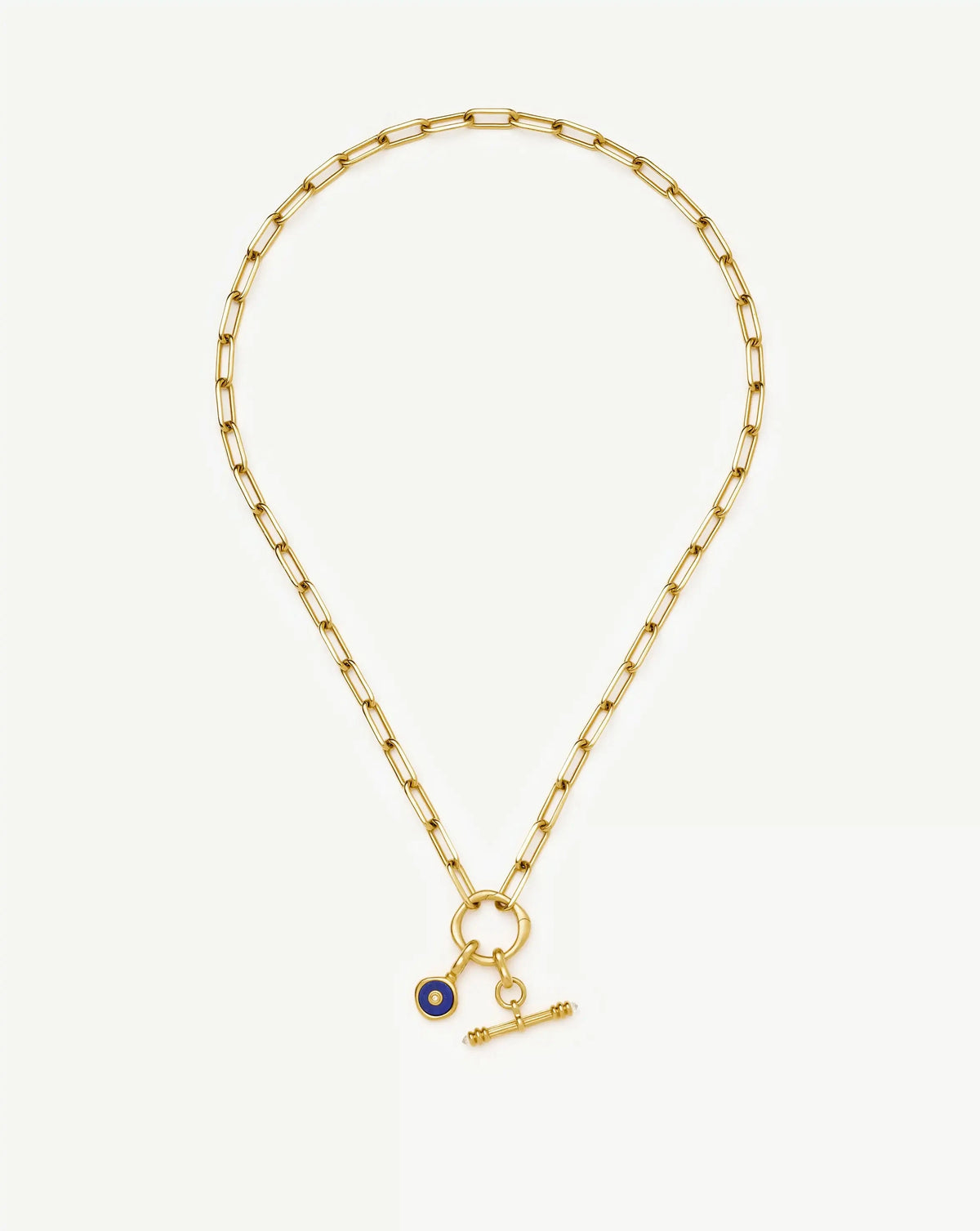 Harris Reed Keepsake T-Bar Charm Necklace | 18k Gold Plated/Lapis Lazuli, Cubic Zirconia Necklaces Missoma 