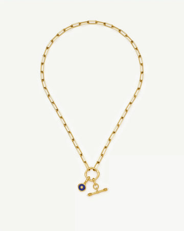Harris Reed Keepsake T-Bar Charm Necklace | 18k Gold Plated/Lapis Lazuli, Cubic Zirconia Necklaces Missoma 