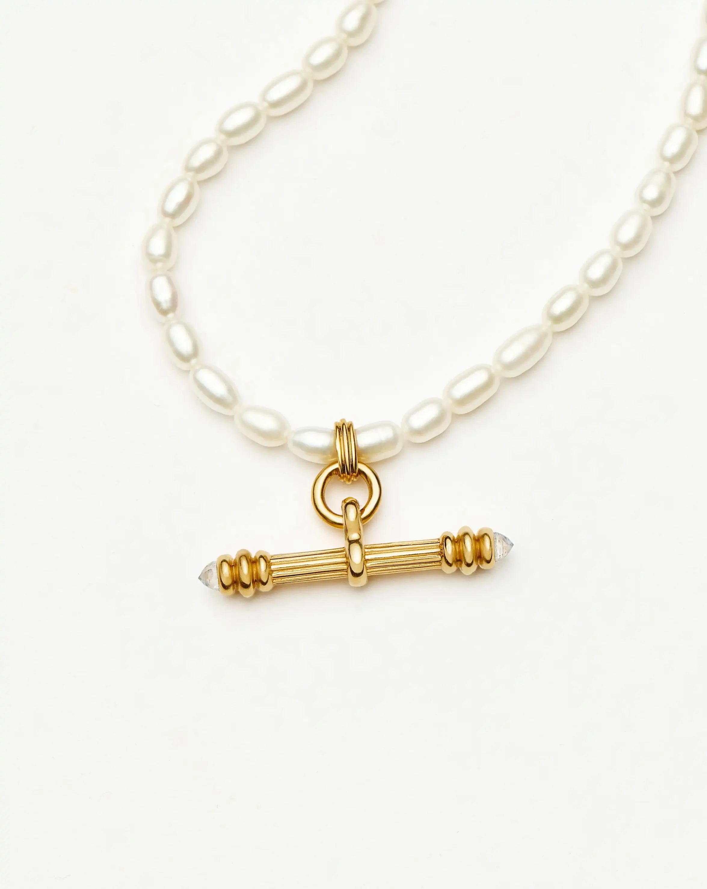 Harris Reed Pearl T-Bar Necklace | 18k Gold Plated/Pearl Necklaces Missoma 