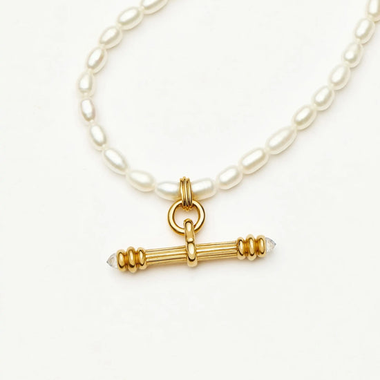 Harris Reed Pearl T-Bar Necklace | 18k Gold Plated/Pearl Necklaces Missoma 