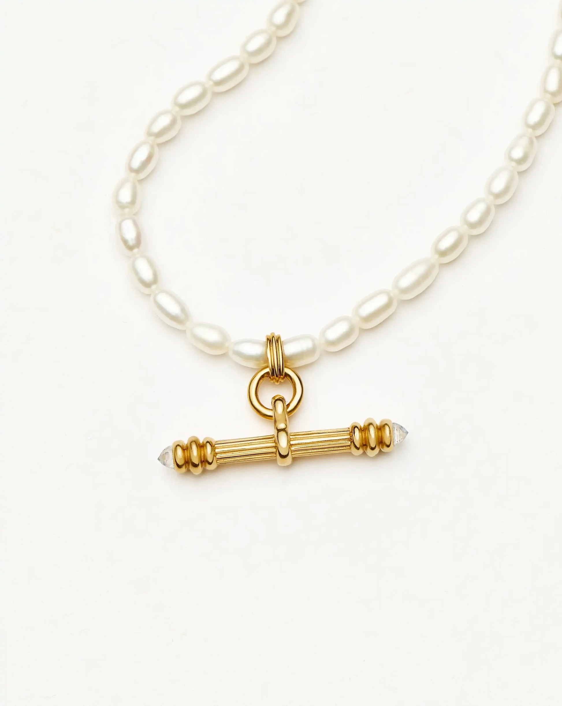 Harris Reed Pearl T-Bar Necklace | 18k Gold Plated/Pearl Necklaces Missoma 