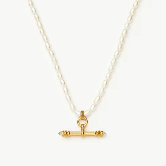 Harris Reed Pearl T-Bar Necklace | 18k Gold Plated/Pearl Necklaces Missoma 