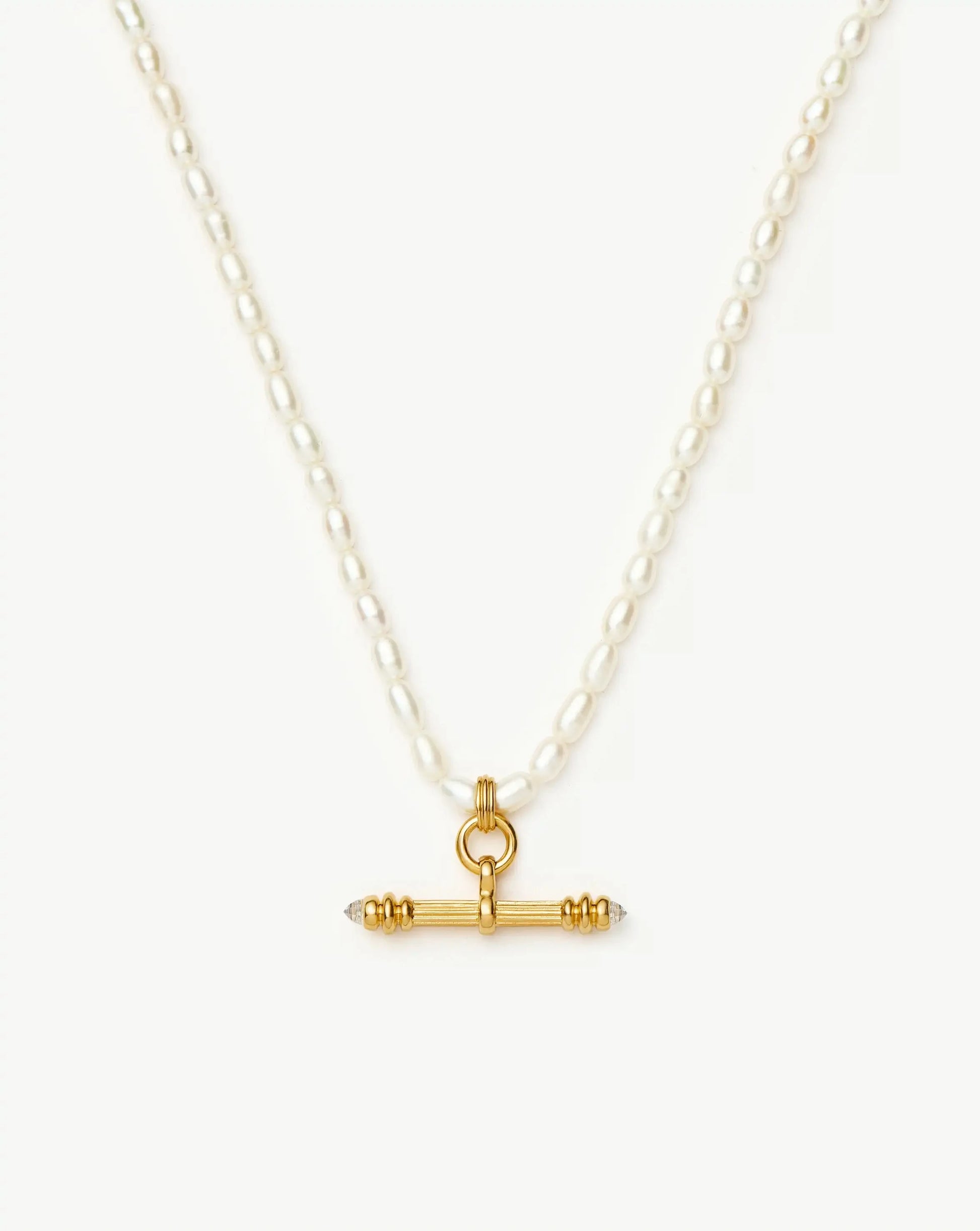 Harris Reed Pearl T-Bar Necklace | 18k Gold Plated/Pearl Necklaces Missoma 