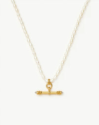 Harris Reed Pearl T-Bar Necklace | 18k Gold Plated/Pearl Necklaces Missoma 
