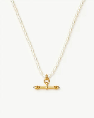Harris Reed Pearl T-Bar Necklace | 18k Gold Plated/Pearl Necklaces Missoma 
