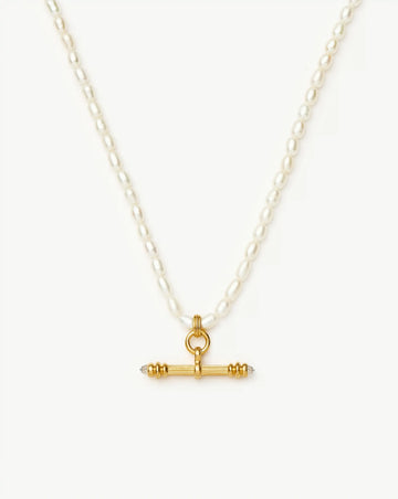 Harris Reed Pearl T-Bar Necklace | 18k Gold Plated/Pearl Necklaces Missoma 