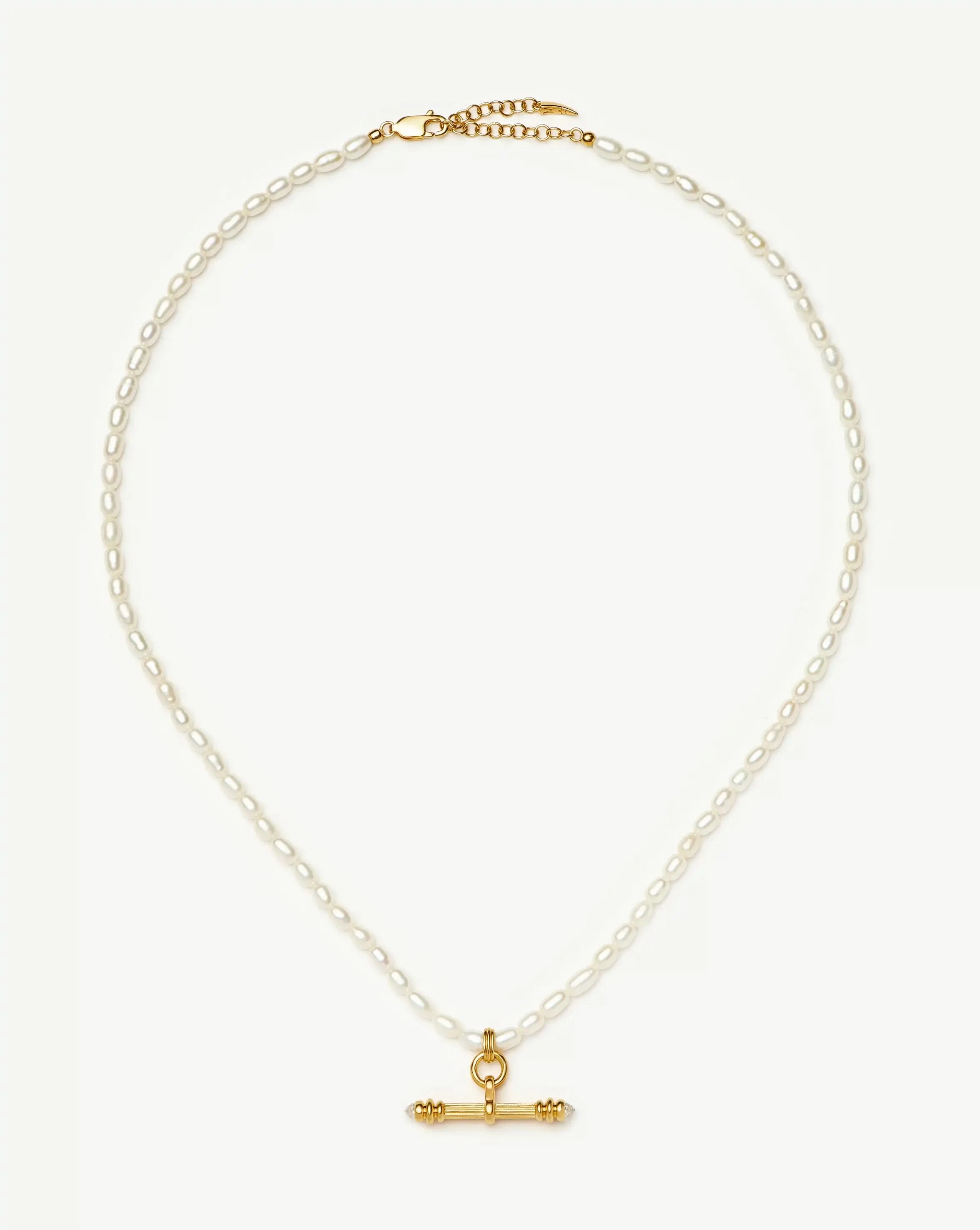 Harris Reed Pearl T-Bar Necklace | 18k Gold Plated/Pearl Necklaces Missoma 