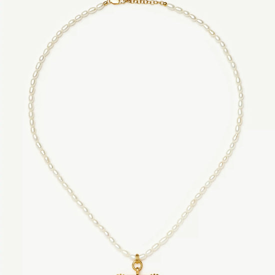 Harris Reed Pearl T-Bar Necklace | 18k Gold Plated/Pearl Necklaces Missoma 