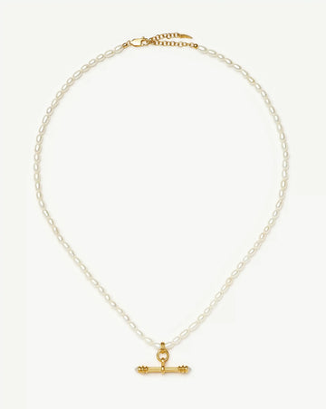 Harris Reed Pearl T-Bar Necklace | 18k Gold Plated/Pearl Necklaces Missoma 