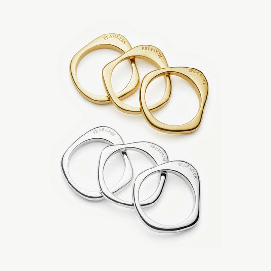 Harris Reed Self-Love Stacking Rings | 18k Gold Plated/Cubic Zirconia Rings Missoma 