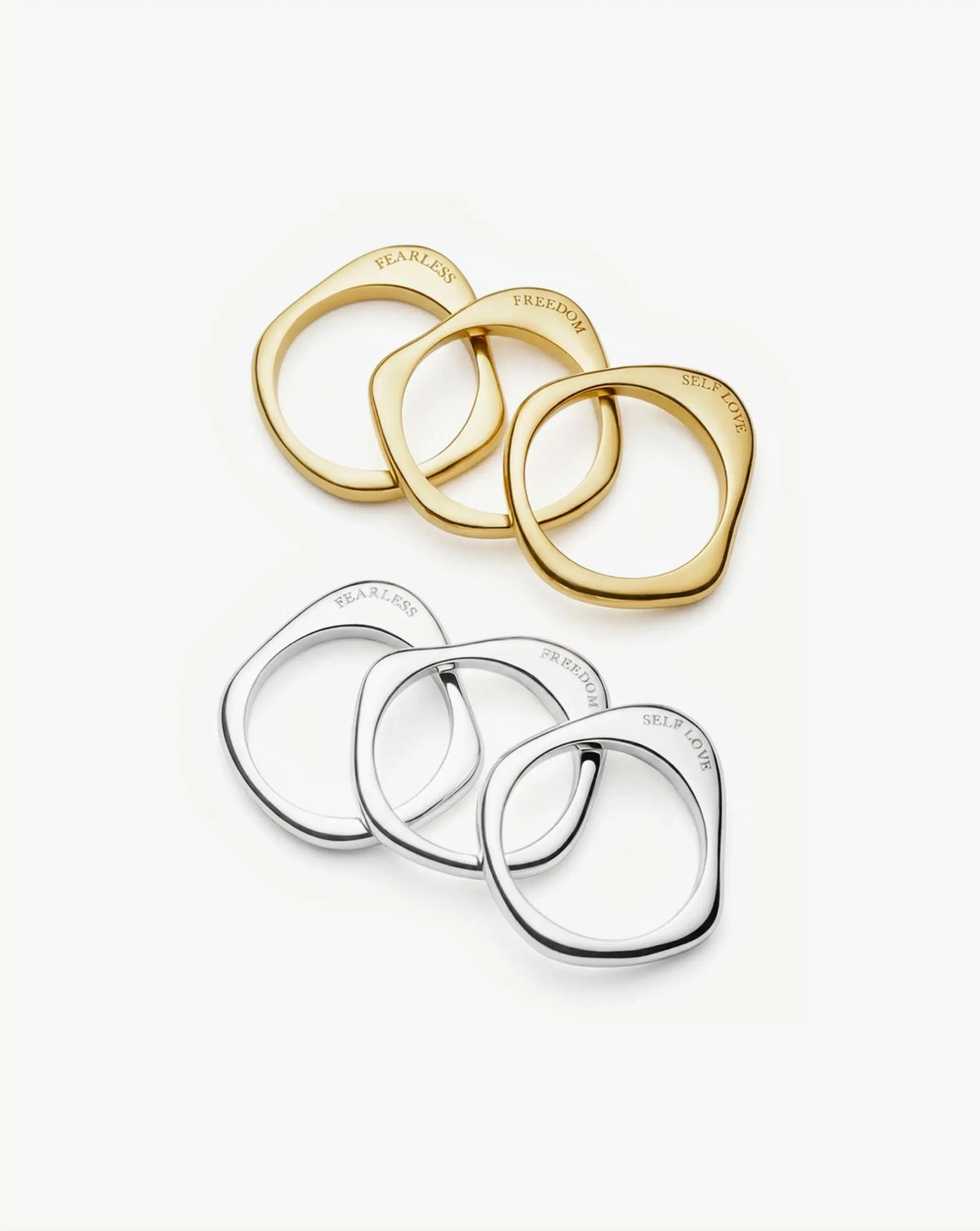 Harris Reed Self-Love Stacking Rings | 18k Gold Plated/Cubic Zirconia Rings Missoma 