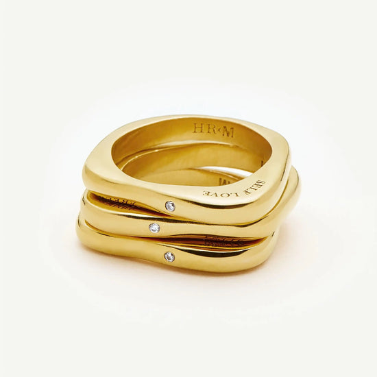 Harris Reed Self-Love Stacking Rings | 18k Gold Plated/Cubic Zirconia Rings Missoma 