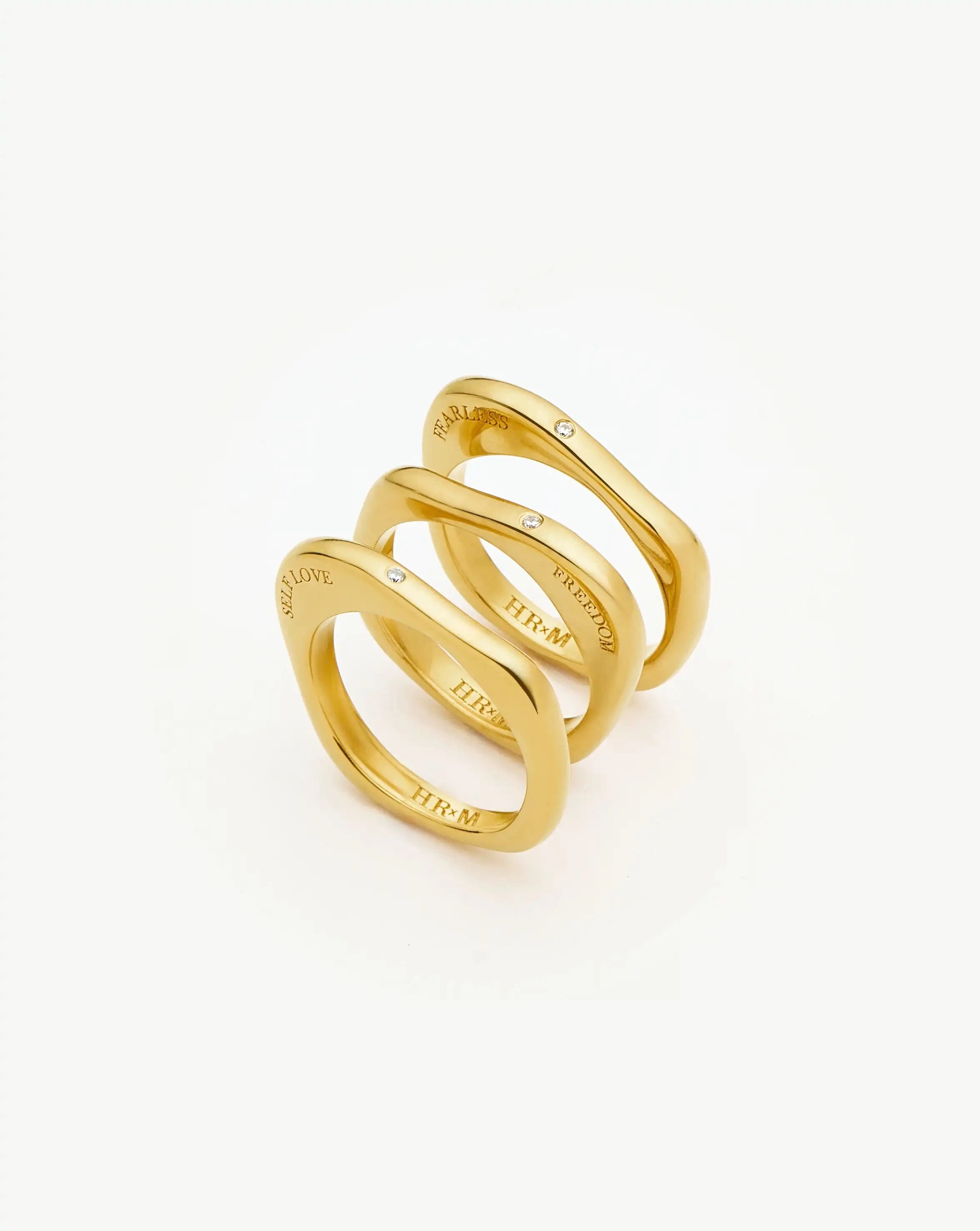 Harris Reed Self-Love Stacking Rings | 18k Gold Plated/Cubic Zirconia Rings Missoma 