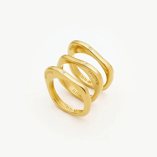 Harris Reed Self-Love Stacking Rings | 18k Gold Plated/Cubic Zirconia Rings Missoma 