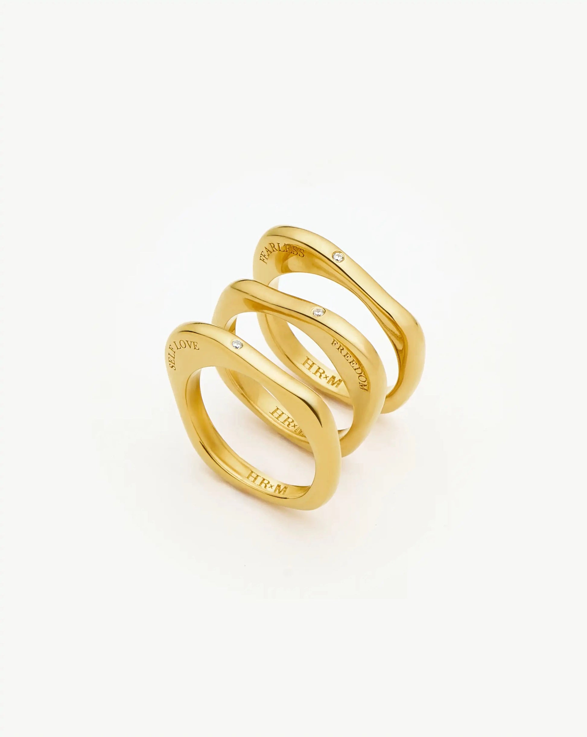 Harris Reed Self-Love Stacking Rings | 18k Gold Plated/Cubic Zirconia Rings Missoma 