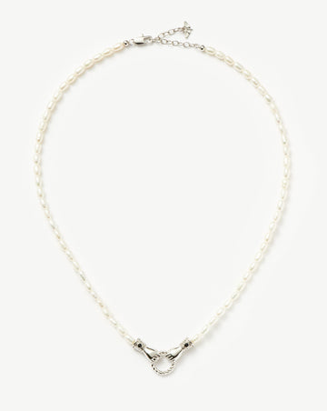 Harris Reed Short In Good Hands Pearl Necklace | Silver Plated/Pearl & Black Onyx Necklaces Missoma 