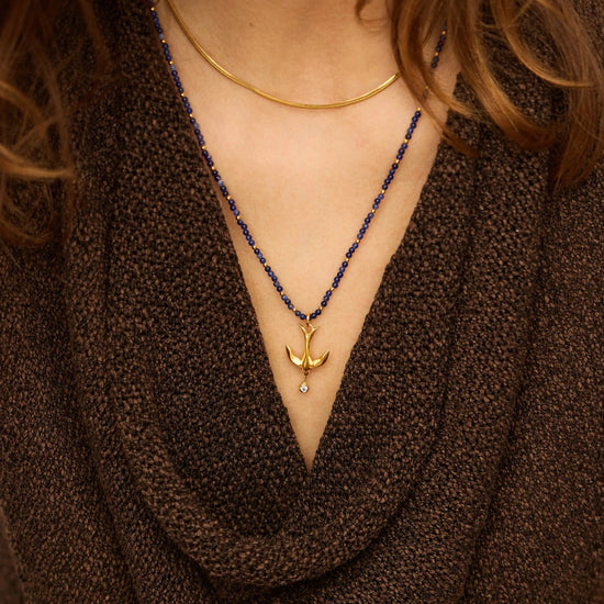 Harris Reed Taking Flight Keepsake Necklace | 18k Gold Plated/Blue Sodalite Necklaces Missoma 