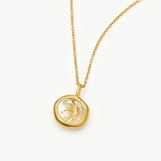 Harris Reed Taking Flight Mini Pendant Necklace | 18k Gold Plated/Crystal Quartz, Cubic Zirconia Necklaces Missoma 