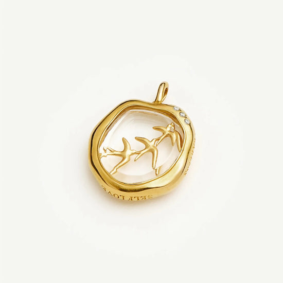 Harris Reed Taking Flight Pendant | 18k Gold Plated/Crystal Quartz,Cubic Zirconia Charms & Pendants Missoma 