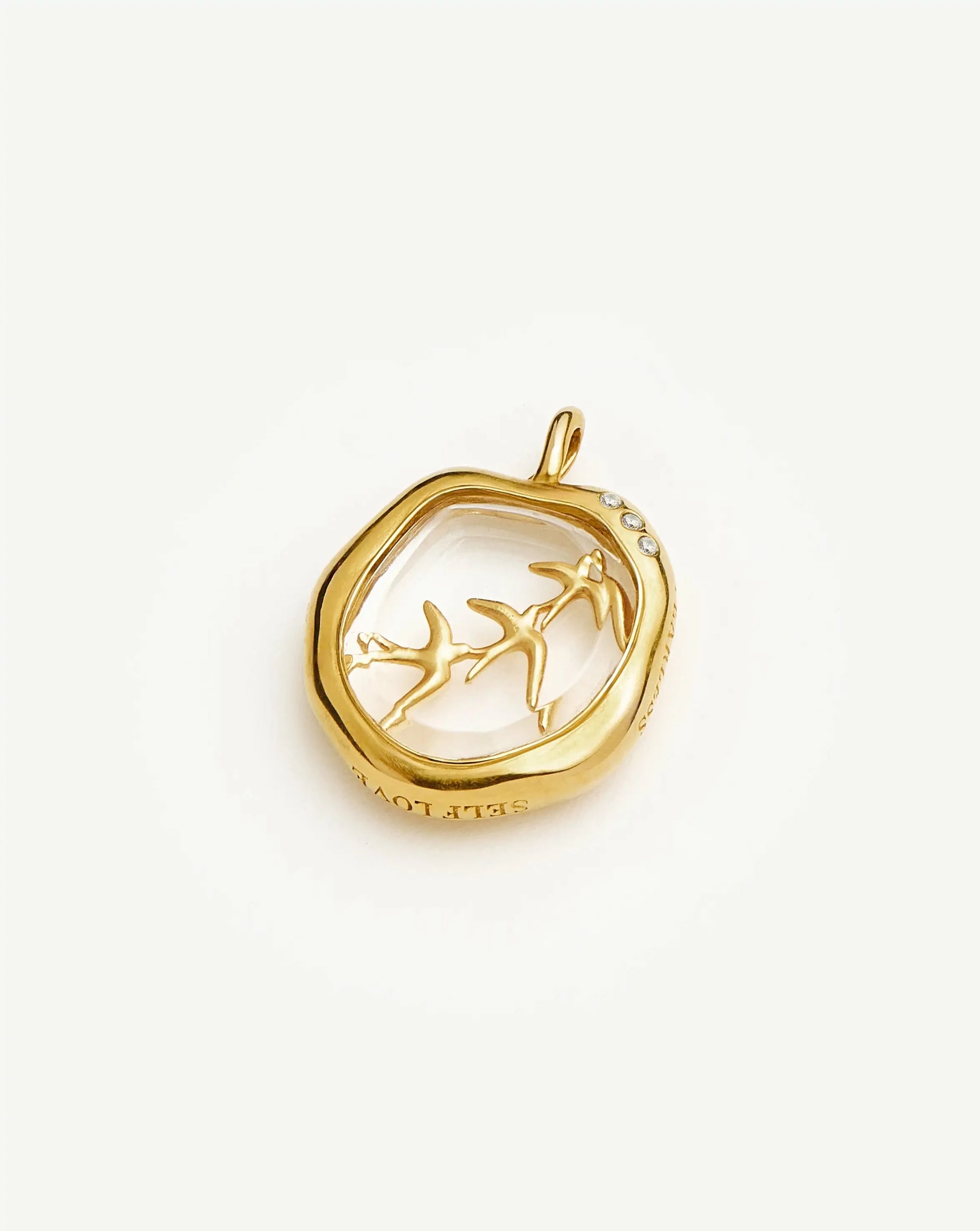 Harris Reed Taking Flight Pendant | 18k Gold Plated/Crystal Quartz,Cubic Zirconia Charms & Pendants Missoma 