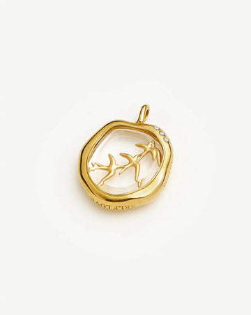 Harris Reed Taking Flight Pendant | 18k Gold Plated/Crystal Quartz,Cubic Zirconia Charms & Pendants Missoma 