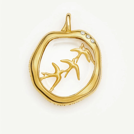 Harris Reed Taking Flight Pendant | 18k Gold Plated/Crystal Quartz,Cubic Zirconia Charms & Pendants Missoma 