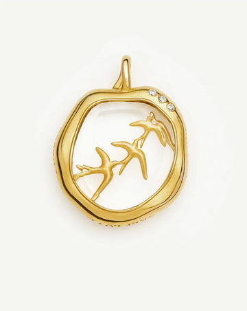 Harris Reed Taking Flight Pendant | 18k Gold Plated/Crystal Quartz,Cubic Zirconia Charms & Pendants Missoma 