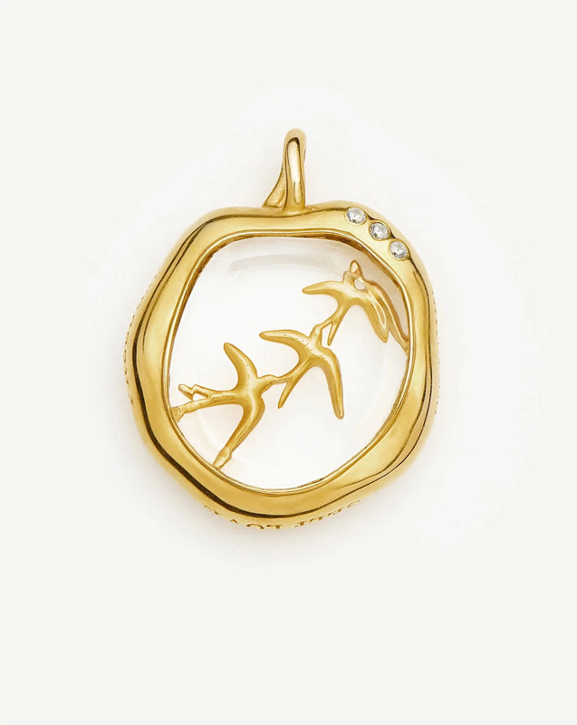 Harris Reed Taking Flight Pendant | 18k Gold Plated/Crystal Quartz,Cubic Zirconia