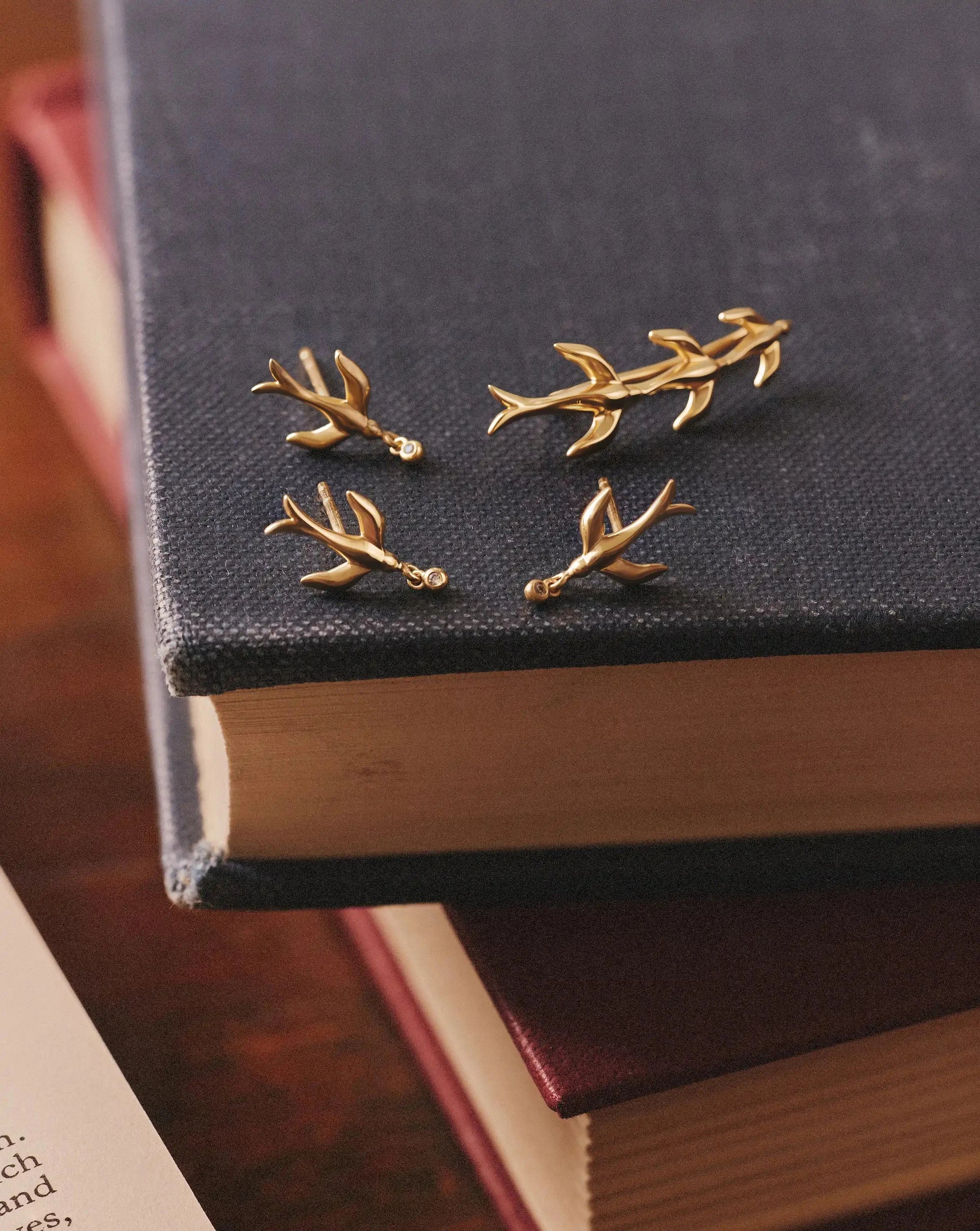 Harris Reed Taking Flight Stud Earrings | 18k Gold Plated/Cubic Zirconia Earrings Missoma 
