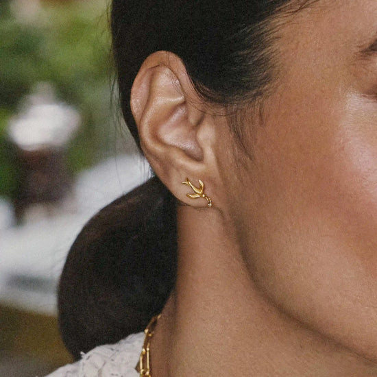 Harris Reed Taking Flight Stud Earrings | 18k Gold Plated/Cubic Zirconia Earrings Missoma 