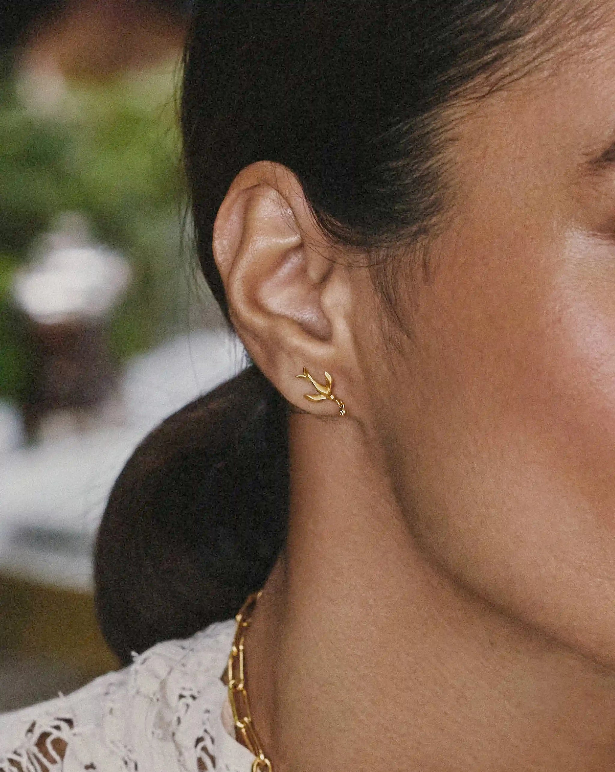 Harris Reed Taking Flight Stud Earrings | 18k Gold Plated/Cubic Zirconia Earrings Missoma 