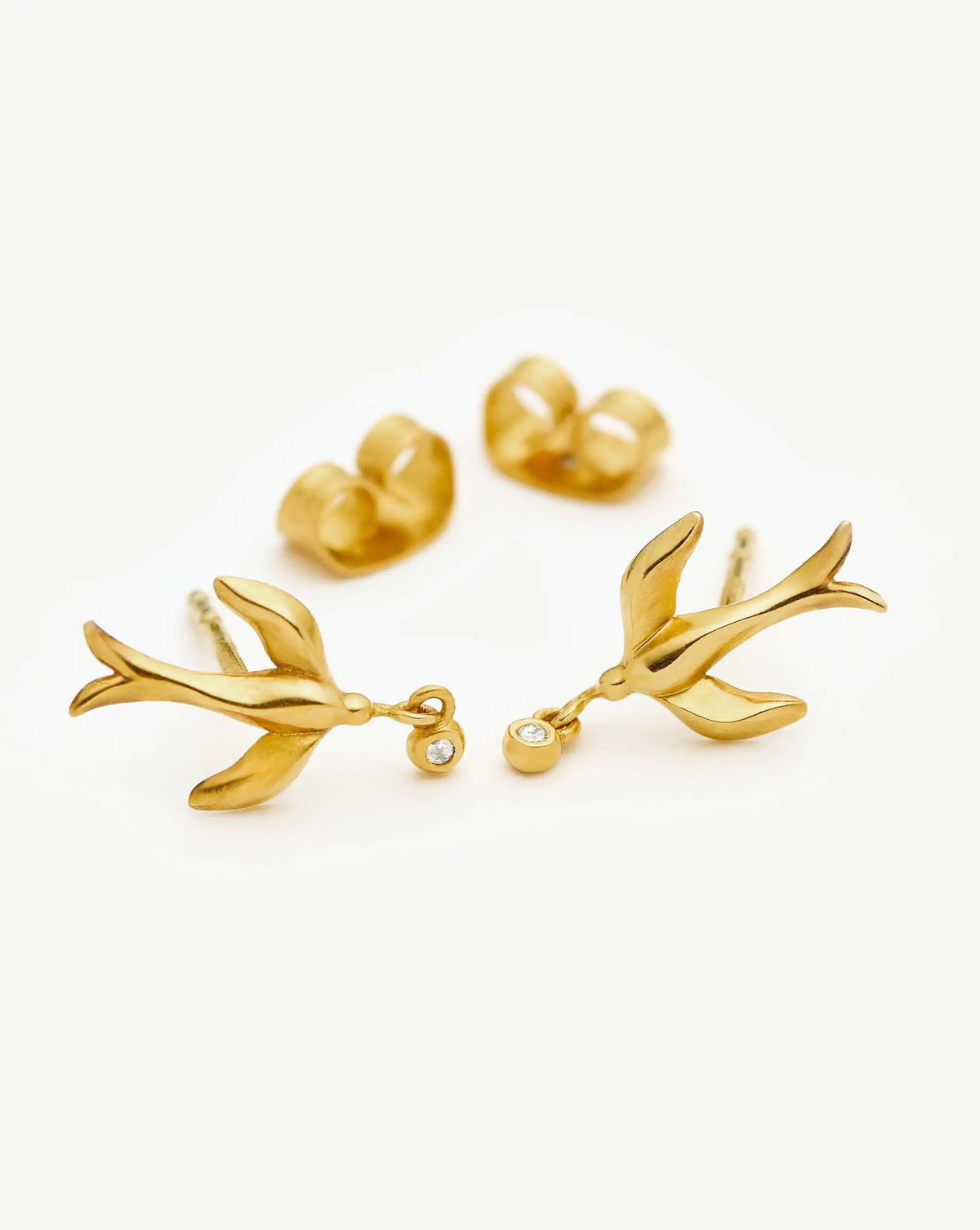 Harris Reed Taking Flight Stud Earrings | 18k Gold Plated/Cubic Zirconia Earrings Missoma 