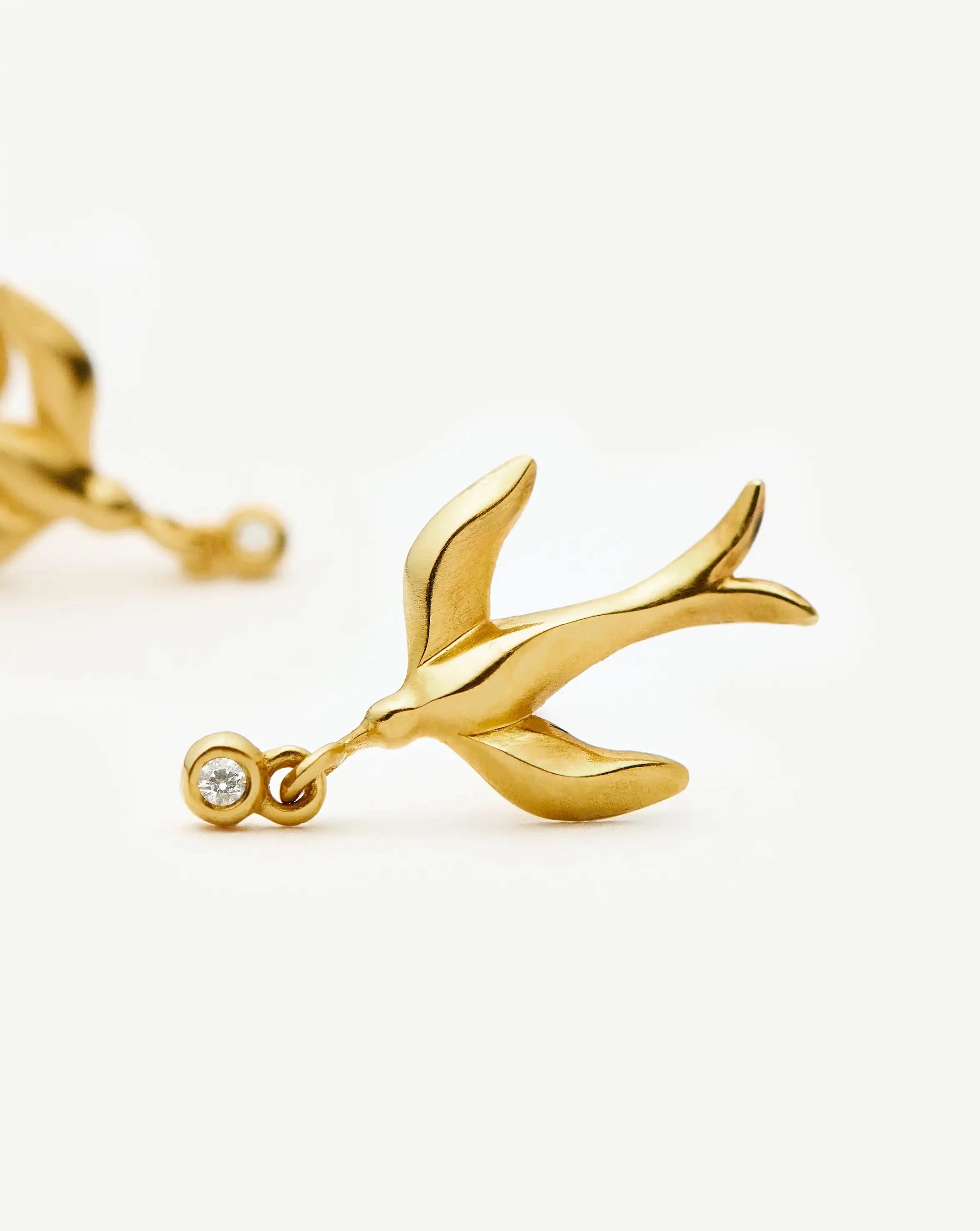 Harris Reed Taking Flight Stud Earrings | 18k Gold Plated/Cubic Zirconia Earrings Missoma 