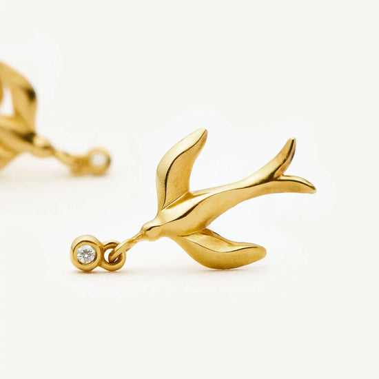 Harris Reed Taking Flight Stud Earrings | 18k Gold Plated/Cubic Zirconia Earrings Missoma 