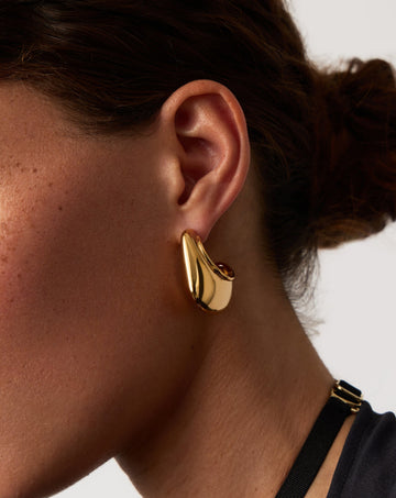 Hera Dome Large Hoop Earrings | 18k Gold Plated Earrings Missoma 